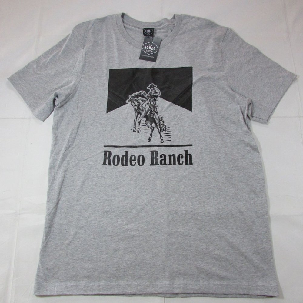 Rodeo Ranch Men's XL Short Sleeve Vintage Cowboy Graphic T-Shirt - Grey